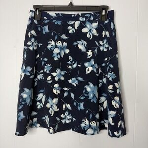 Vintage 90s Jay Jacobs dark blue floral circle mini skirt Small